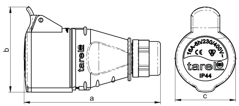 Gniazdo wtykowe izolacyjne przenośne 32A/5p/400V gniazdo siłowe szybkozłączne 137 TAREL