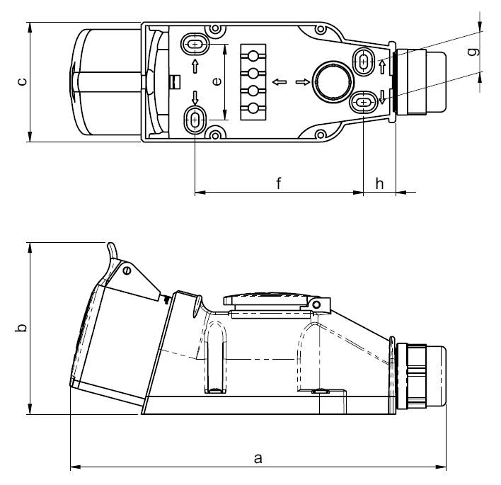 Zestaw stacjonarny z gniazdami 16A/5p/400V 16A/3p/250V IP44 gniazdo siłowe 175 TAREL