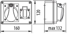 Rozdzielnia budowlana R-BOX150 1x16A/5p/400V 1x16A/3p/250V IP44 B.1091 PAWBOL