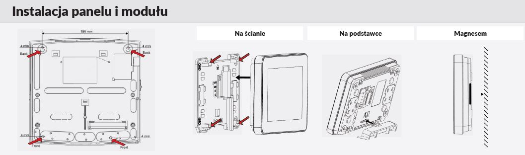 Regulator instalacyjny do systemów grzewczych z pompą ciepła sterownik FoxAir FOXTOUCH + FoxNET FoxESS instalacja panelu i modułu