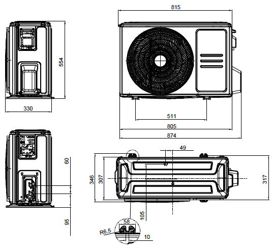 zestaw klimatyzator ścienny 5,3kW MDV Aroma ZAF-18N8-C1 jednostka zewnętrzna