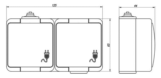 SMART Gniazdo 2 podwójne 2P+Z z uziemieniem natynkowe z klapką bryzgoszczelne IP44 biały NT-6S ABEX