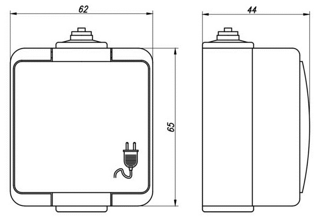 SMART Wyłącznik 1 pojedynczy schodowy natynkowy bryzgoszczelny IP44 biały WNT-5S ABEX
